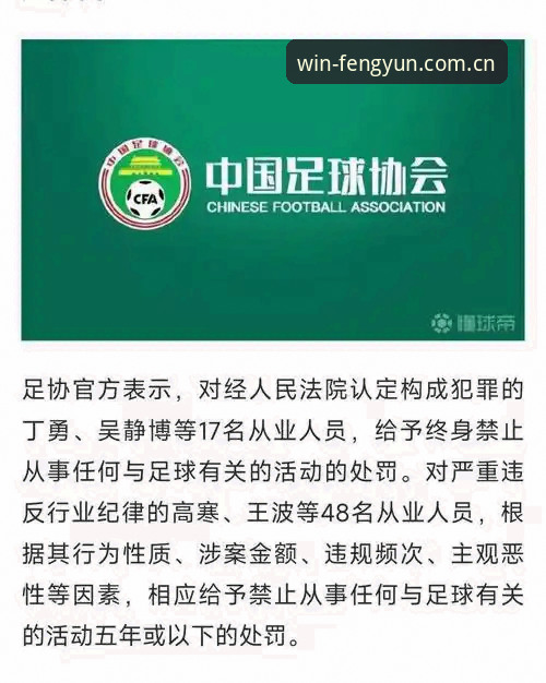 中国足协第三批禁足名单解读指南 · 风云体育平台带你直击行业风暴